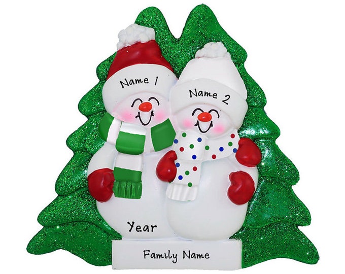 Personalized Couple Ornament - Family of 2 Christmas Ornament, Snowman Couple Ornament, Personalized Christmas Ornament With Name, Gift