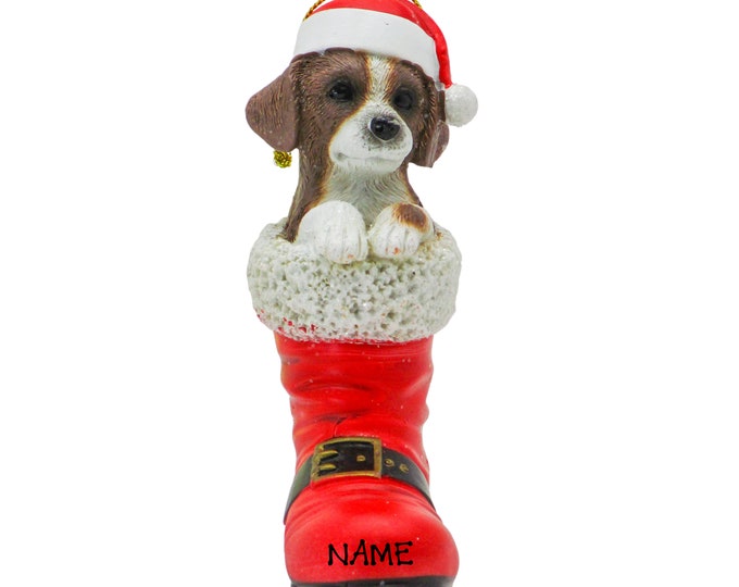 Custom Dog Ornament - New Christmas Puppy In Santa Boot Ornament, Pet Memorial Ornament - Dog Ornament Personalized 2025 - New Dog Mom