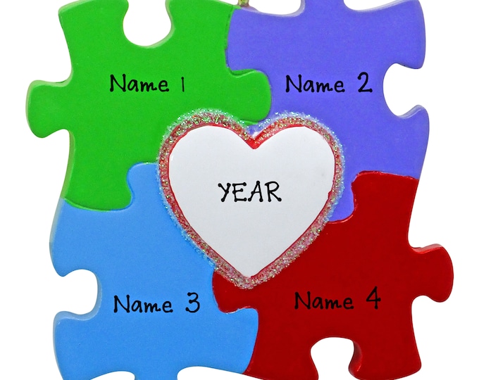 Autism Awareness Puzzle - Puzzle Pieces Ornament, Autism Acceptance Gifts, Personalized Autism Ornament, Puzzle Gift Christmas Ornament