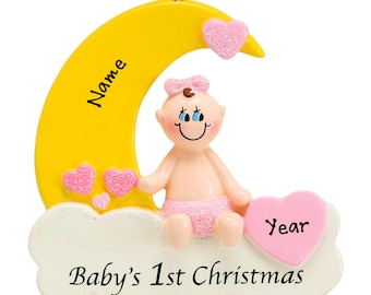 Personalized Baby Girl First Christmas Ornament 2026 – Keepsake Gift