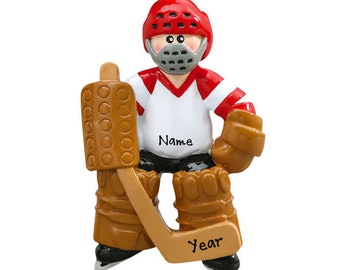 Ice Hockey Ornament Personalized  Ice Hockey Goalie Ornament - Hockey Player Gift - Sports Ornament Name Gift For Team - Ice Hockey Lover