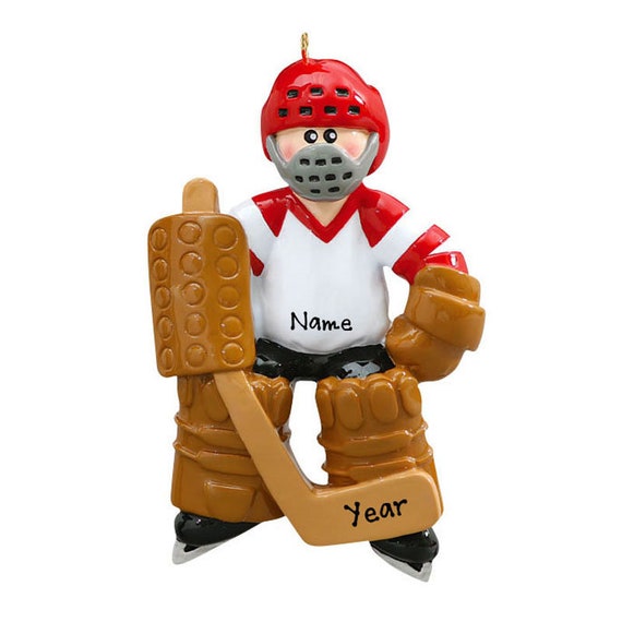 Ice Hockey Ornament Personalized  Ice Hockey Goalie Ornament - Hockey Player Gift - Sports Ornament Name Gift For Team - Ice Hockey Lover