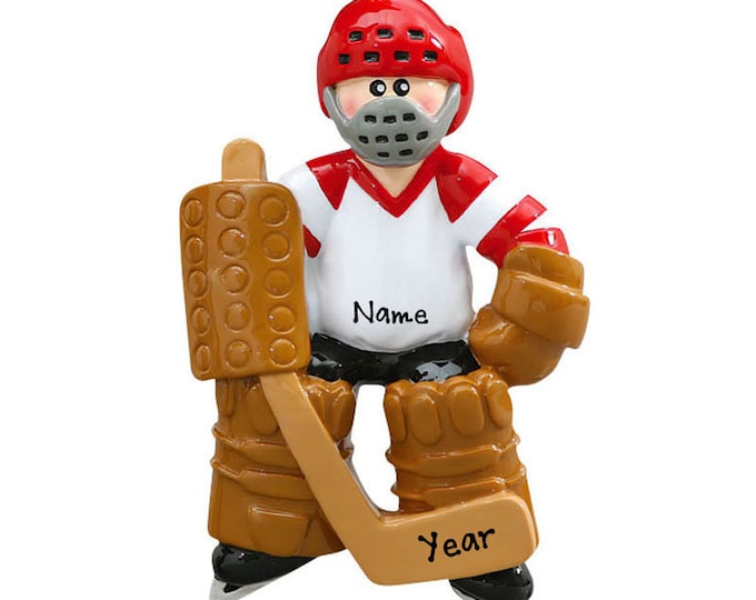 Ice Hockey Ornament Personalized  Ice Hockey Goalie Ornament - Hockey Player Gift - Sports Ornament Name Gift For Team - Ice Hockey Lover