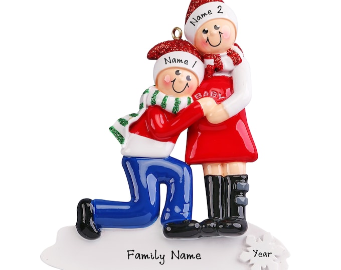 We're Expecting Baby Ornament - Pregnancy Ornament - Family Expecting Pregnancy Announcement - Mom To Be Ornament Custom Baby Shower Gift -