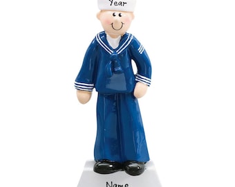 Personalized Navy Veteran Ornament, U.S. Naval Service Tribute, Custom Military Name Keepsake