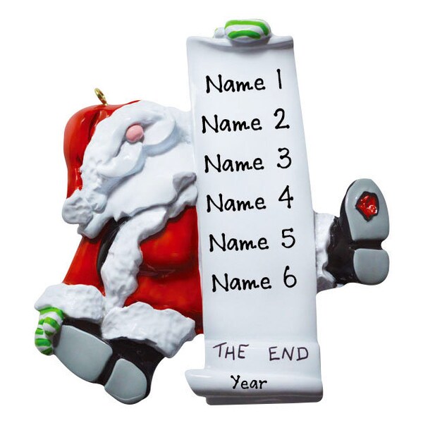 Santa Claus Ornament - Santa Naught or Nice List - Ornament For Grandparents - Personalized Gift For Family - Custom Christmas Ornament Gift