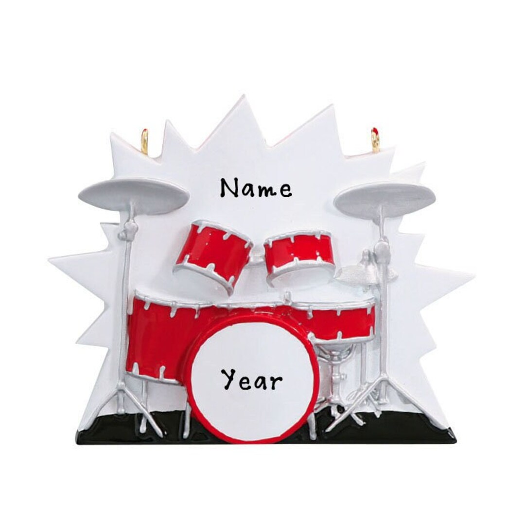 Drum Set Ornament Personalized Red Drums Christmas Ornament Etsy