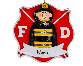 Firefighter Ornament - Personalized Male Firefighter First Responder Ornament - Firefighter Christmas Ornament - Custom Gift For Fireman