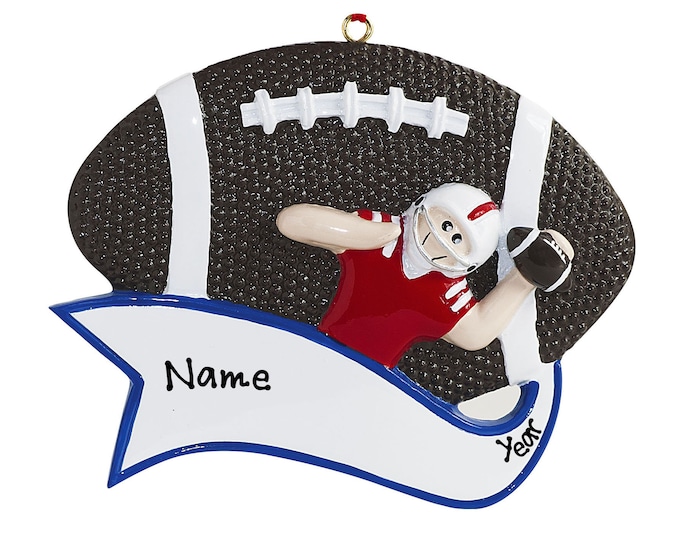 Football Christmas Ornament - Boy Football Player Ornament - Personalized Football Ornament - Christmas Gift With Name - Gift For Teen