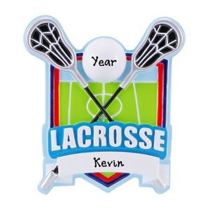 Personalized Lacrosse Ornament 2025 - Lacrosse Shield Ornament - Gift for Lacrosse Player - Lacrosse Fan Gift - Lacrosse Coach Ornament