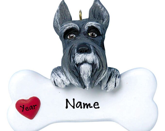 Schnauzer Dog Ornament Personalized 2025 - Dog Bone Christmas Ornament Gift For Dog Lover - Love My Custom Dog Memorial Ornament Pet Loss