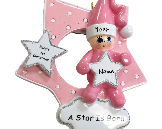 Baby's First Christmas Ornament - Personalized First Christmas Girl Ornament - Custom Baby Girl Ornament 2025 - Baby Shower Gift For Mom