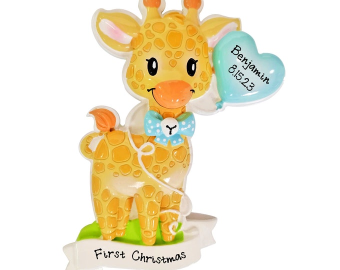 Baby's First Christmas Ornament 2025, Boy Giraffe Ornament, My First Christmas Baby Gift, Newborn Christmas Gift for Parents Grandparents