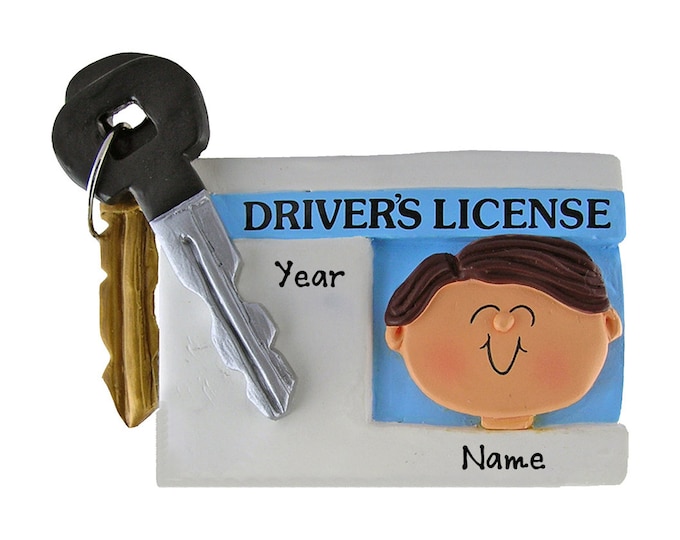 Personalized New Driver Christmas Ornament - Driver's License Ornament -  Custom Gift For Teenage Boy - New Car Keys Personalized Ornament