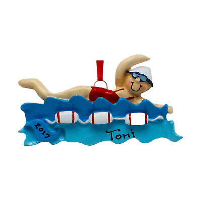 Girl Swimmer Christmas Ornament / Personalized Marathon Etsy