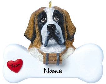 Personalized St. Bernard Christmas Ornament 2026 – Custom St. Bernard Dog Ornament – Dog Lover Gift Keepsake