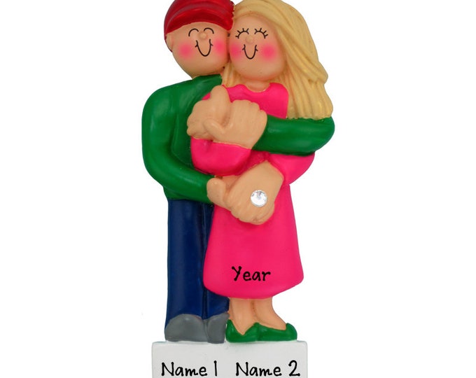 Personalized Engagement Ornament - Engagement Christmas Ornament Custom Gift for Engaged Couple We're Engaged Newly Engaged Couple Proposal