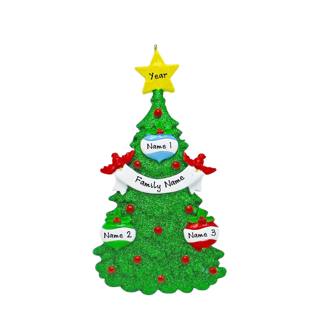 Personalized Family Christmas Ornament 2024 Family of 3 Christmas Ornament Family Decorating
