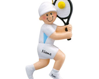 Personalized Tennis Player Ornament - Tennis Boy Ornament - Tennis Player Gift - Custom Sports Ornament - Christmas Gift For Tennis Lover