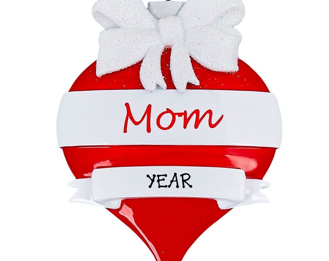 Best Mom Ornament - Personalized Mom Mother Christmas Ornament - Custom Gift For Awesome Mom - Hand Personalized Christmas Ornament
