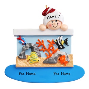 Girl or Boy That Loves Their Fish Personalized Ornament - Fish Tank Aquarium Christmas Ornament, Love My Betta Fish, Child That Loves Fish,