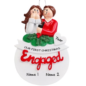 Engagement Ornament - Just Engaged Ornament - We&#39;re Engaged Ornament - Custom Ornament - Personalized Engagement Gift For Engaged Couple