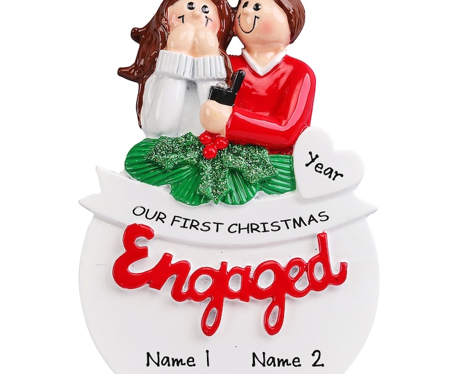 Engagement Ornament - Just Engaged Ornament - We're Engaged Ornament - Custom Ornament - Personalized Engagement Gift For Engaged Couple
