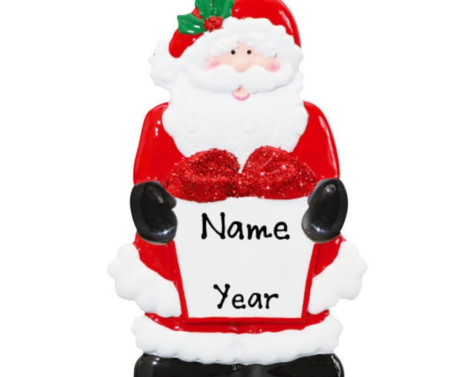 Personalized Santa Ornament - Christmas Ornament For Kids - Gifts For Boy or Girl - Good List Ornament With Toddler Name Children's Ornament