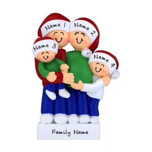 Personalized Expecting A Baby Family of 4 Ornament - Parents To Be Gift - Pregnancy Announcement - Personalized Baby Shower Gift For Mom