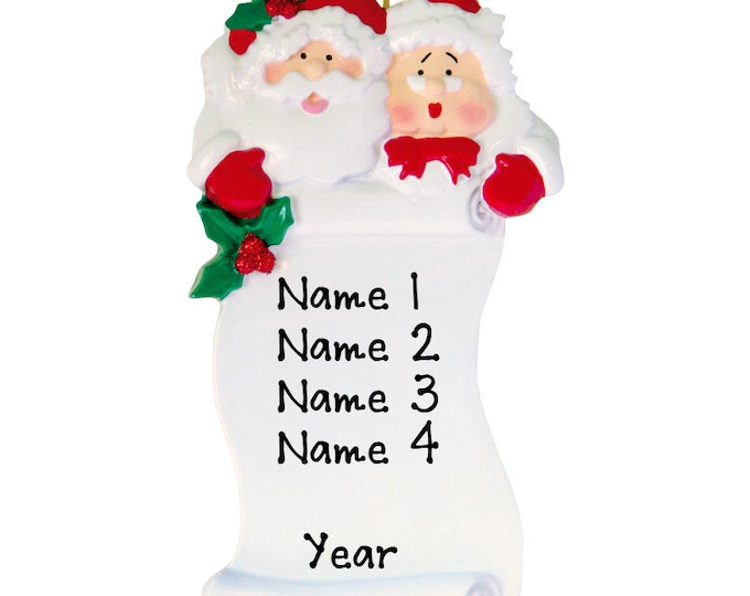 Good List Ornament - Personalized Santa Ornament - Grandkids Ornament With Name - Gift For Grandparents - Personalized Christmas Ornament