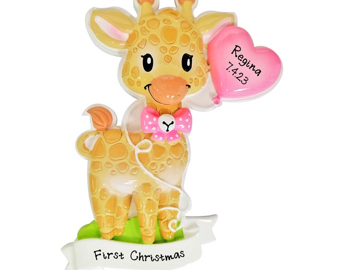 Baby's First Christmas Ornament 2025, Girl Giraffe Ornament, My First Christmas Baby Gift, Newborn Christmas Gift for Parents Grandparents