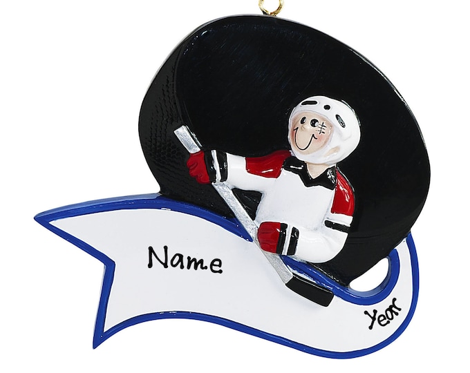 Hockey Ornament - Personalized NHL Hockey Player Ornament - Ice Hockey Ornament - Sports Ornament With Name - Hockey Player Team Gift