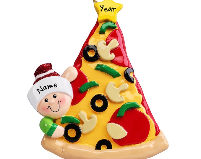Pizza Christmas Ornament - Pizza Lover Ornament - Pizza Slice Ornament - Funny Food Junkie Ornament - Supreme Pizza Personalized Ornament