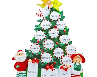 Personalized christmas ornaments 14 names Clearance
