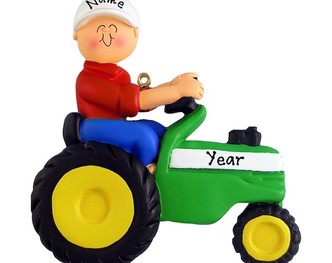 Green Tractor Ornament For Boy - Tractor Ornament With Child's Name,  Future Farmers Christmas Ornament, Farm Equipment Ornament For Kids