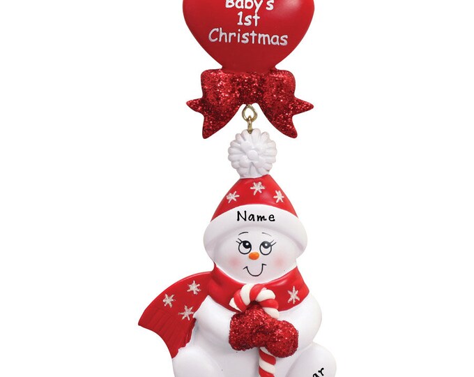 Baby First Christmas Ornament, Unisex Baby 1sr Christmas, New Baby Ornament, Snow Baby Gender Reveal Ornament, Personalized Baby Shower Gift