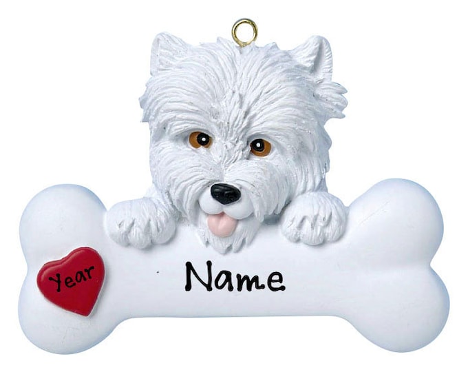 Westie Dog Ornament Personalized 2025 - Dog Bone Christmas Ornament Gift For Dog Lover - Love My Custom Dog Memorial Ornament Pet Loss Gift