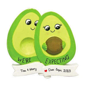 Personalized Expecting Couple Ornament Two Avocados Expecting Baby, We&#39;re Expecting Parent Ornament, Custom Pregnant With Baby Announcement