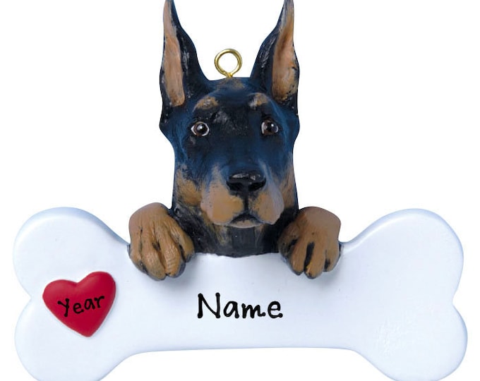 Doberman Pinscher Dog Ornament Personalized 2024 - Dog Bone Christmas Ornament Gift For Dog Lover, Love My Custom Dog Memorial Ornament Loss