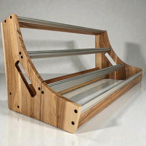 Pannelli laterali in legno di noce 9U + barre per case Eurorack ANDY • Supporto Eurorack 9U • Fianchi 9U con guide • NON ALIMENTATO