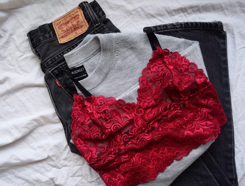 red longline bralette