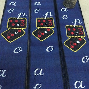 7m80 de ruban en coton et rayonne, avec des lettres et des chiffres. Vintage french ribbon. Trim