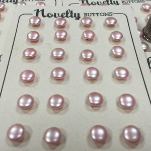24 Vintage Pearlised Glass buttons, 1950s. 8mm