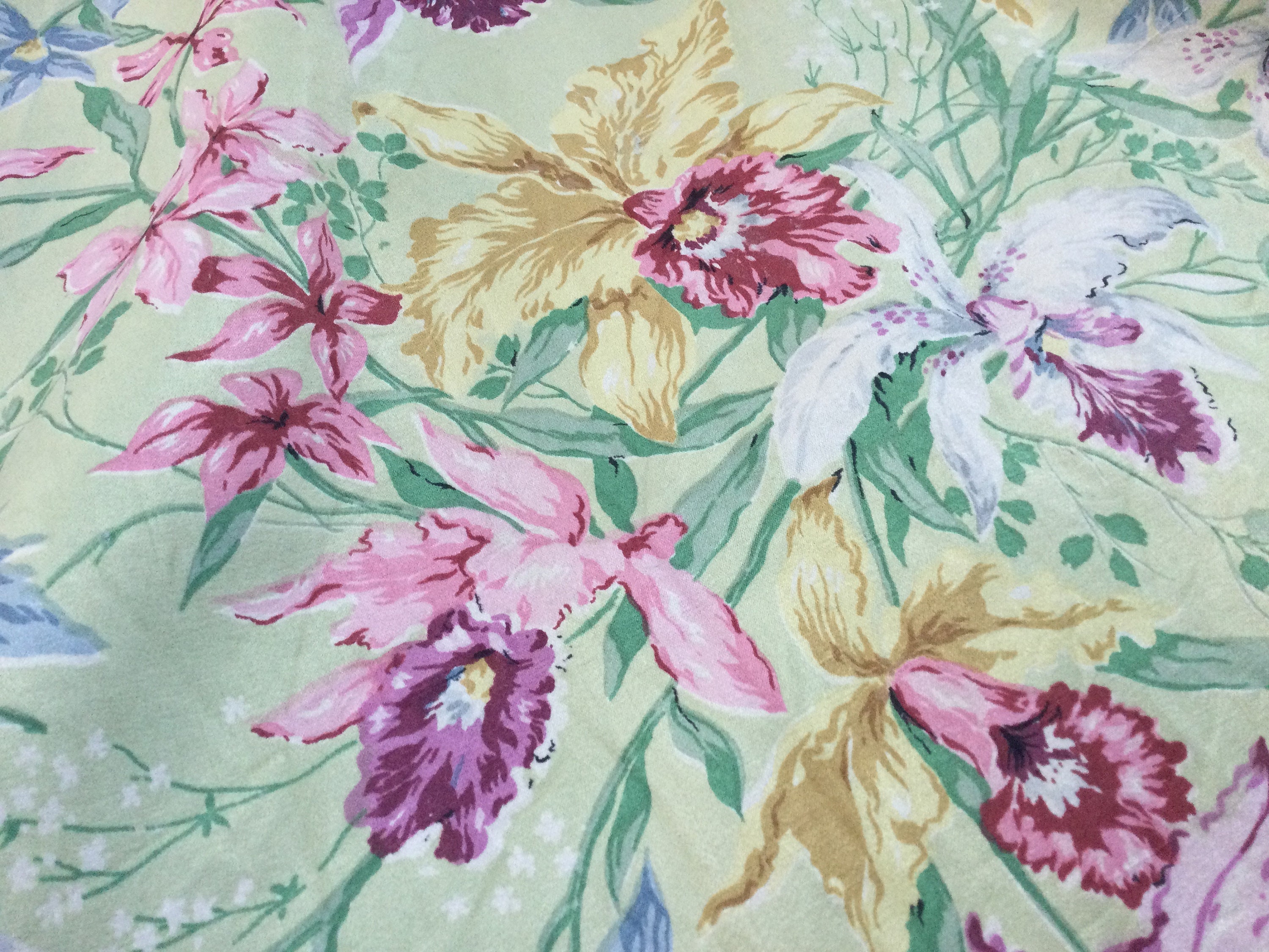 rideau-tissu-anglais-ancien-imprim-de-fleurs-orchid-es-coton