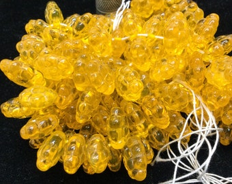 150 glass beads, in the shape of bunches of grapes, old. 160g. Orange. Glass from Czechoslovakia