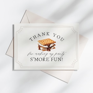 Modelo de cartão de agradecimento para fogueira de outono S'more, chá de panela para casais em fogueira para quintal neutro em termos de gênero Smore to Love Baby Sprinkle WP1012