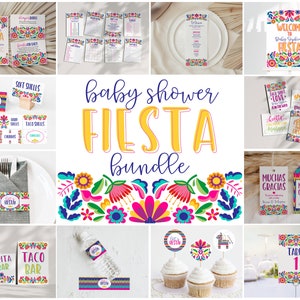 Fiesta Baby Shower Party Bundle Printable, fiesta baby sprinkle,  INSTANT DOWNLOAD, Editable Template, fiesta banner, baby shower games