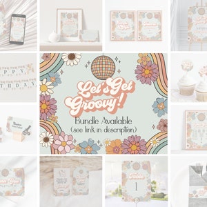 Groovy Floral Custom Sign Printable Party Decor, Groovy Baby Shower or ...