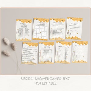 Honey Bee Bridal Shower Bundle Printable, Engagement Shower, wedding shower invites Template, Editable Template, Bridal Shower Games, WP3041 image 9
