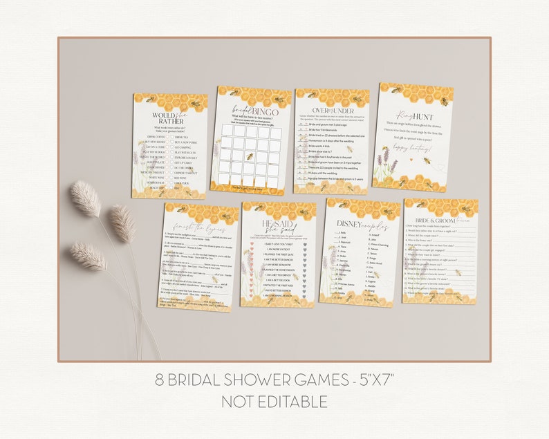 Honey Bee Bridal Shower Bundle Printable, Engagement Shower, wedding shower invites Template, Editable Template, Bridal Shower Games, WP3041 image 9